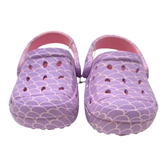 2pk NWT Toddler Girls Purple Clogs Shoes Rainbow Strap Flip Flops Sandals 5 / 6 - Picture 3 of 11